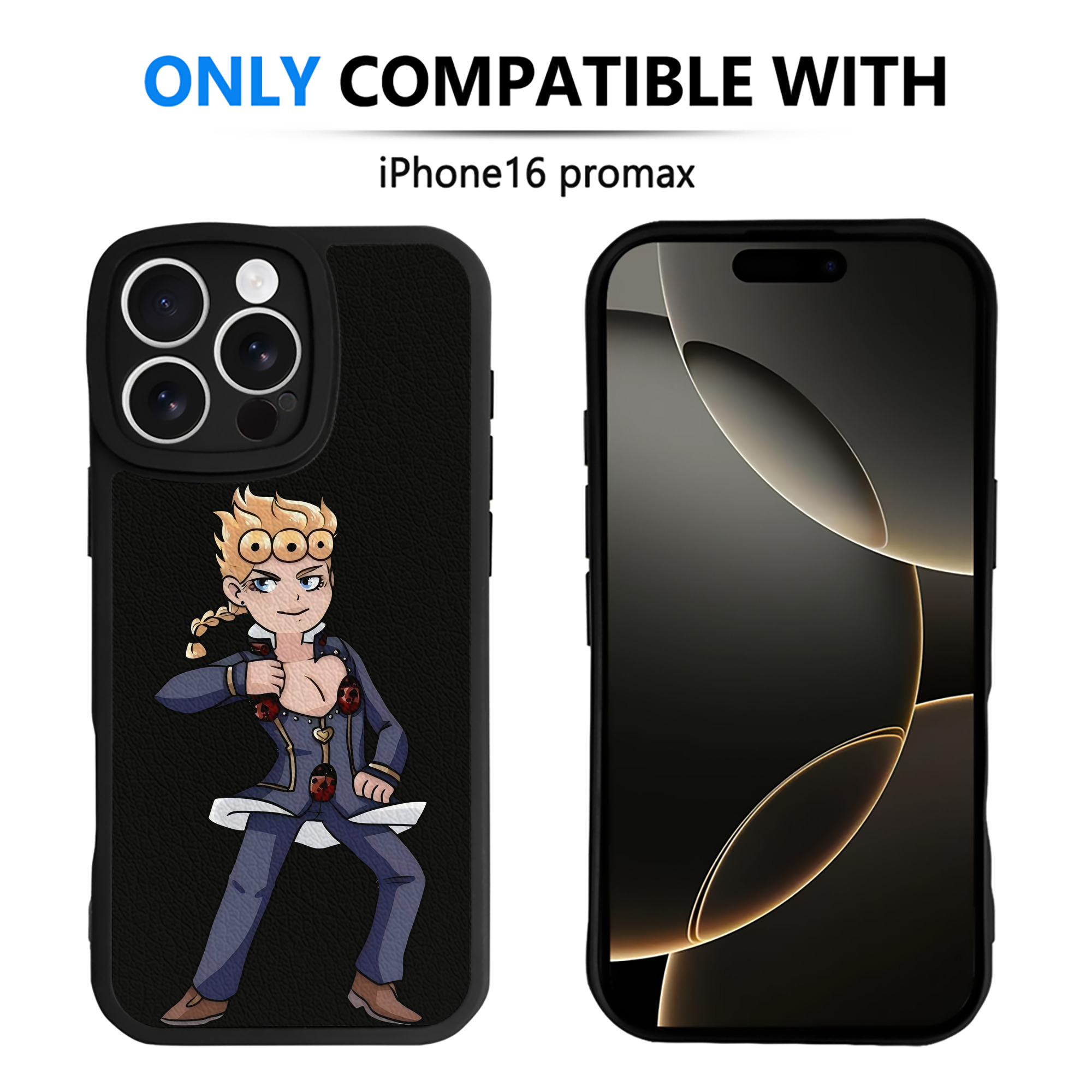 （画像用） ジョジョの奇妙な冒険 ジョルノ?ジョバァーナ JoJo's Bizarre Adventure Giorno Giovanna 【iPhone 16シリーズ対応】シリコンスマホケース（レザー調） 材質：シリコン